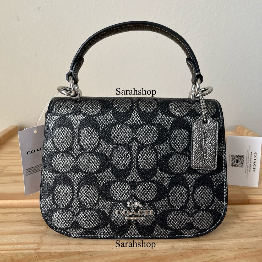 ✅Coach Lysa Top Handle Bag in Metallic Signature